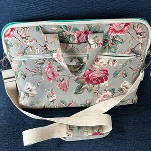 Floral Laptop Bag - Gray and Pink